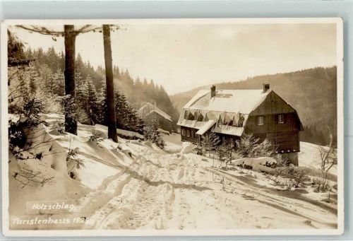 Holzschlag Stift Schläglsches Touristenhaus Hüttenstempel Winter