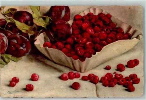 Stilleben Früchte Himbeeren AK