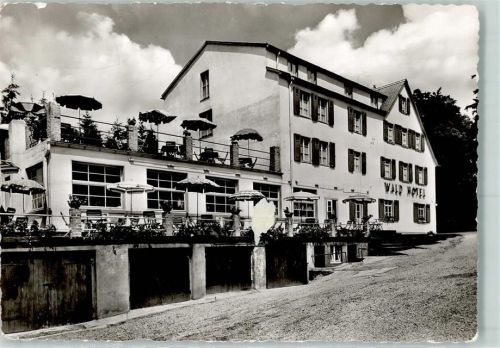 Glashütten Rückseite mit Abschürfungen und Kleberesten Wald-Hotel Überstempel