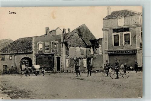 Jarny 1916 Feldpost WK I zerstörte Gebäude Auto