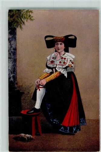 Bückeburg Verlag Kuhlmann Nr. 10 Frau in Tracht Strumpfband AK