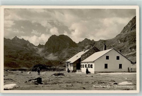Madlenerhaus Hochmaderer Hüttenstempel Beschreibung aufgeklebt