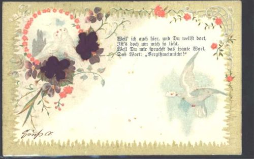 1907 Prägedruck Tauben AK