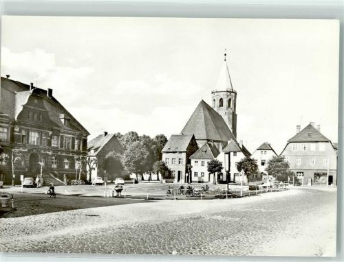 Calau Platz des Friedens Rückseite mit Abschürfungen bzw Kleberesten