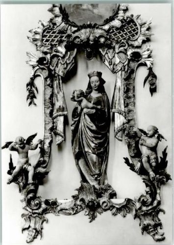Mariaburghausen Madonna Rückseite mit Abschürfungen bzw Kleberesten