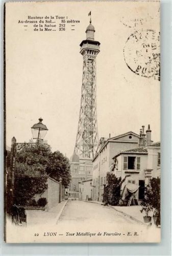 Lyon 1916 Tour Metallique de Fourviere - Funkturm, Aussichtsturm AK