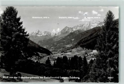 Zederhaus Blick von der Katschbergstraße ins Zederhaustal mit Mosermandl Guglspitz Hochfeind