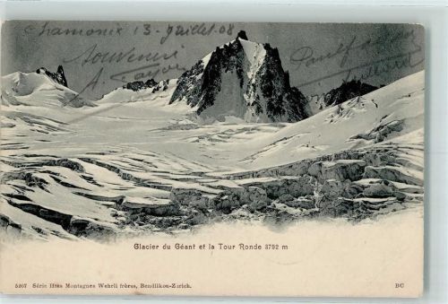Chamonix-Mont-Blanc 1908 Glacier du Géant