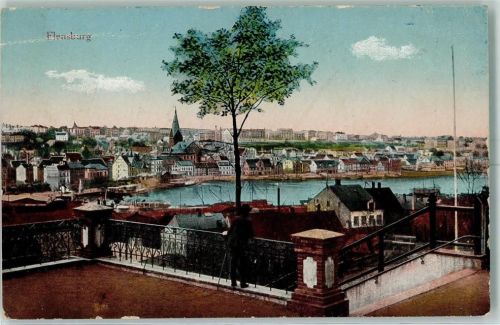 Flensburg 1916 Aussichtsplatz Spaziergänger