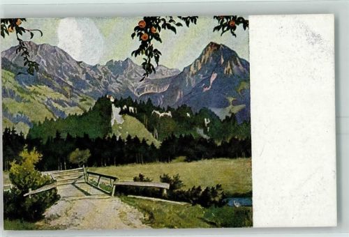 Die Weisse Wolke am Rubihorn sign. Eugen Ludwig Hoeß Nr. 58