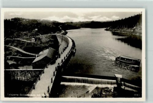 Goldentraum 1936 Talsperre mit Wehr, Schlesien AK