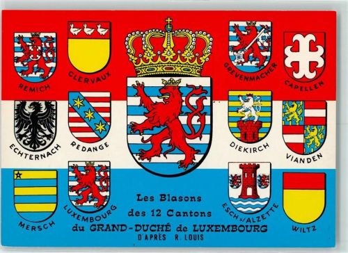 Luxembourg Wappen der Kantone Luxemburg