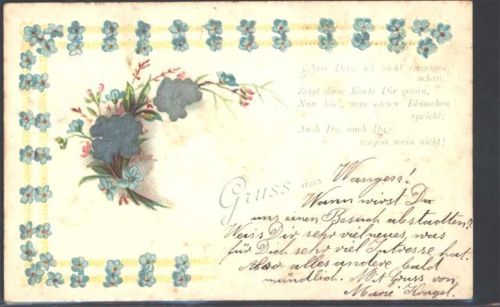 1900 Prägedruck Vergissmeinnicht AK
