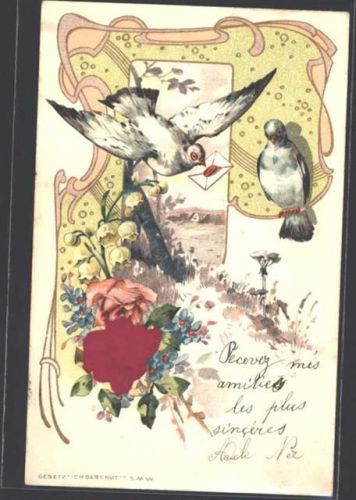 1905 Prägedruck Jugendstil AK