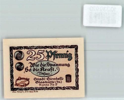 Glashütte 25 Pfennig Notgeld