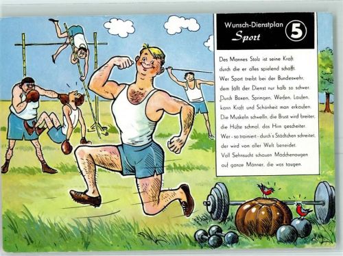 Serie Wunsch Dienstplan Sport Nr. 5 Humor AK