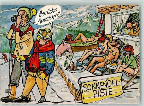 Auf der Skipiste Erotik AK