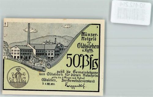 Oldisleben Notgeld Zuckerfabrik