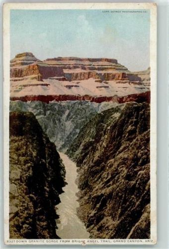 1930 Grand Canyon, Down Granite Gorge from Bright Angel Trail ,