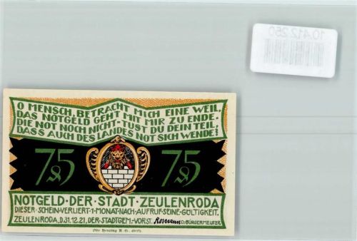 Zeulenroda Notgeld
