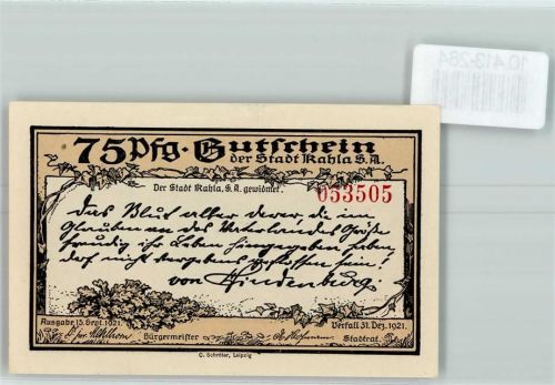 Kahla Notgeld Ehrenhof