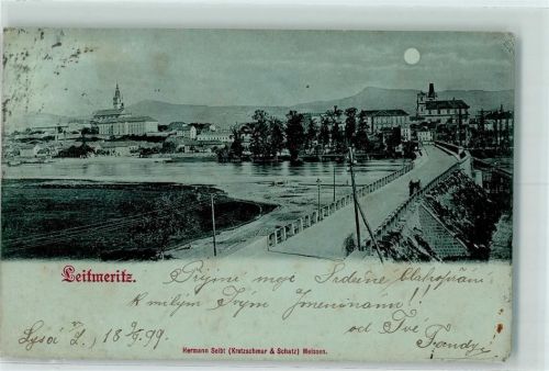 Litomerice 1899 Mondschein Brücke