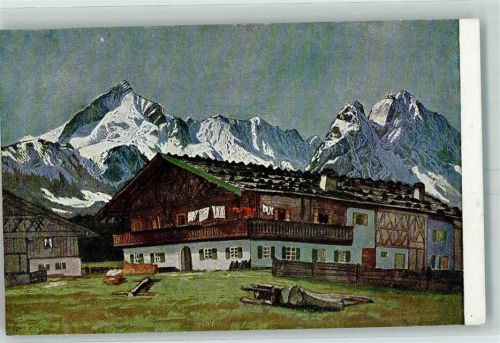 Bauernhof im Werdenfelser Lande sign. Carl Reiser Serie XXV, 3