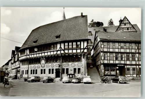 Stolberg Rathaus Fachwerkhäuser Motorrad