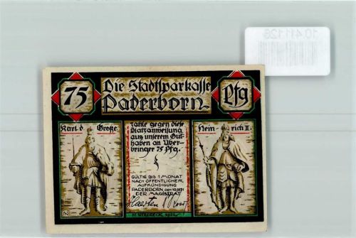 Paderborn Notgeld Karl d. Große u. Heinrich II.