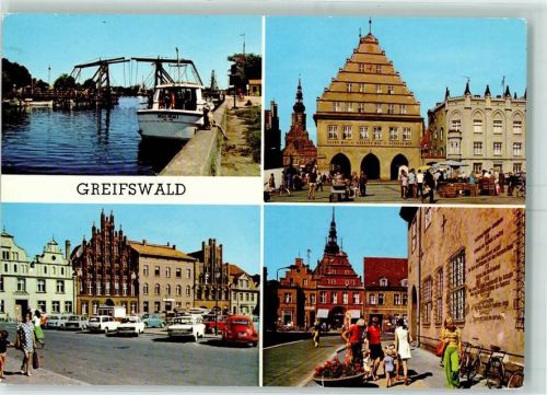 Greifswald Wiecker Brücke Rathaus Platz d. Freundschaft Markt