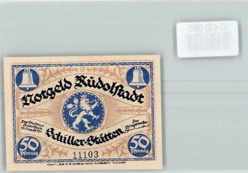 Rudolstadt Notgeld C. von Lengefelds Geburtshaus
