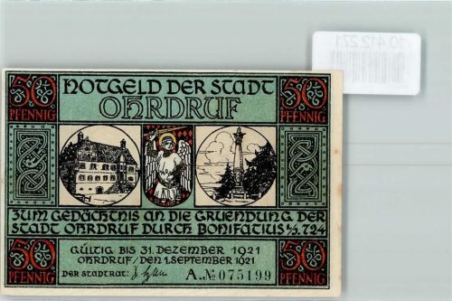 Ohrdruf Notgeld Apostel Bonivatius Papst Gregor II.