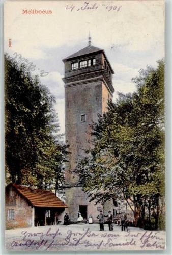 Zwingenberg 1908 Melibocusturm Stempel Melibocus