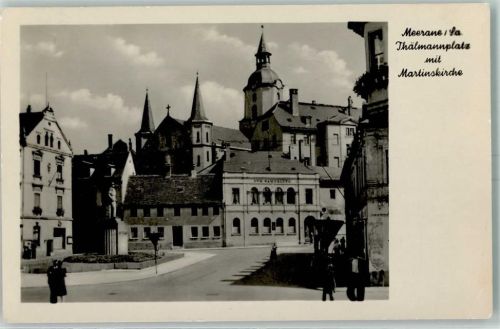 Meerane Thälmannplatz mit Martinskirche