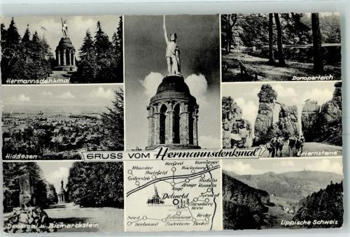 Detmold Hermannsdenkmal Hiddesen Denkmal und Bismarckstein Donoperteich Externsteine Lippische Schweiz