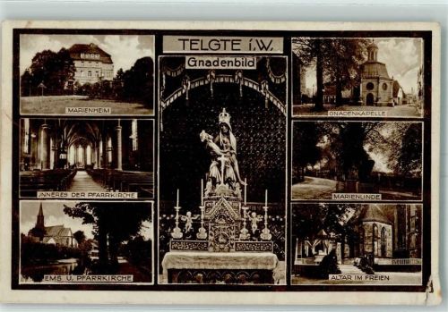 Telgte Marienheim Gnadenkapelle Inneres der Pfarrkirche Marienlinde Altar im Freien