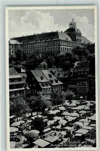 Weißenfels Marktplatz Marktszene Schloß