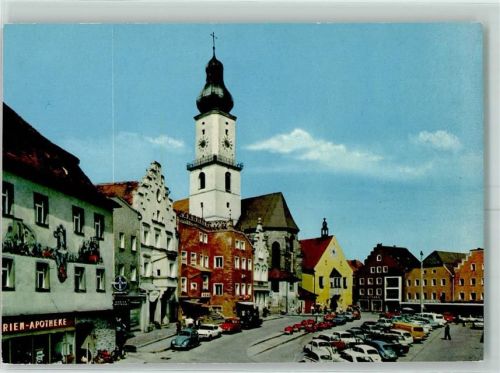 Cham Marktplatz Marien Apotheke Kirche Parkplatz