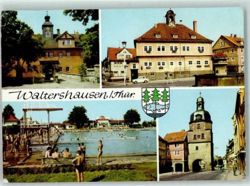 Waltershausen Schloß Tenneberg Rathaus am Markt Schwimmbad Nikolaustor