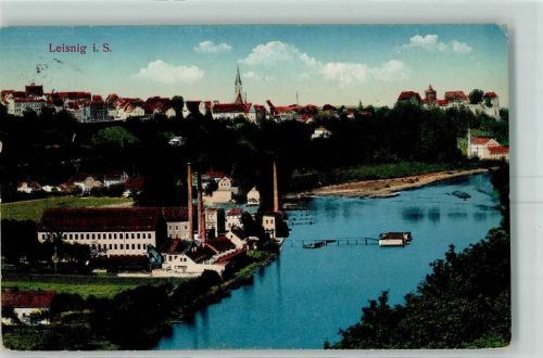 Leisnig 1914 Schwimmbad im Fluß