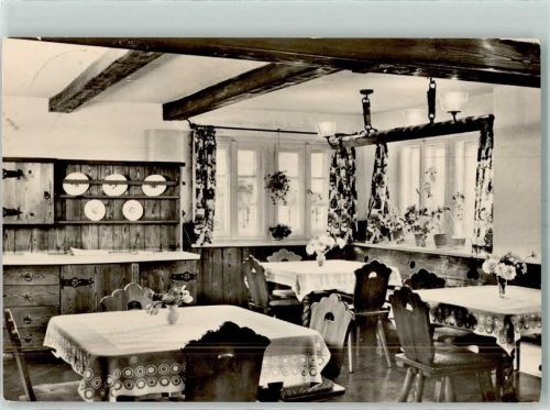 Holzhau FDBG-Erholungsheim Fortschritt Aufenthaltsraum im Berghäusel Blumenvase Bauernstube