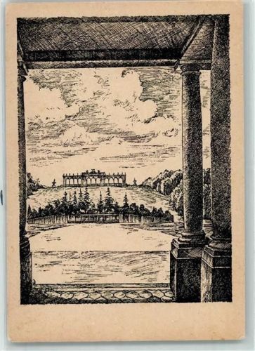 Wien Schloss Schönbrunn Gloriette nach einer Zeichnung von Herbert Borchard