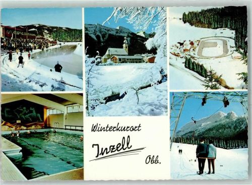Inzell Stadion Eisbahn Schwimmbad Skilift Gamsknogl Winter