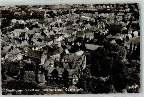 Stadthagen Fliegeraufnahme Schloss u. Blick zur Stadt Obernstraße