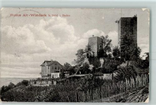 Bühl Ruine Alt-Windeck Bahnpost Frankfurt-Karlsruhe Zug 971