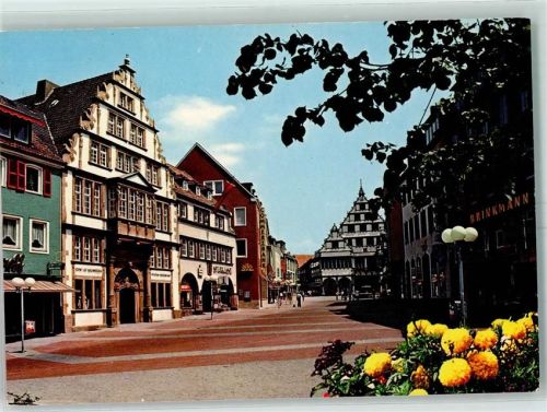 Paderborn Rathausplatz Fußgängerzone Sparkasse Commerzbank Fachwerkhaus