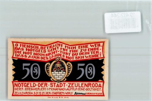 Zeulenroda Notgeld Patzrer