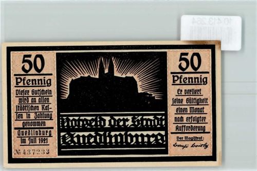 Quedlinburg Notgeld Scherenschnitt