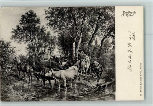 Nr. 41 Verlag Brunner & Co , Kühe - Dorfbach , gute Erhaltung