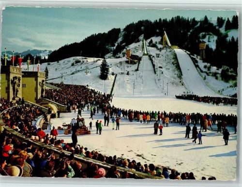 Garmisch-Partenkirchen 1966 Skistadion Huber Karte Nr. 8169 AK